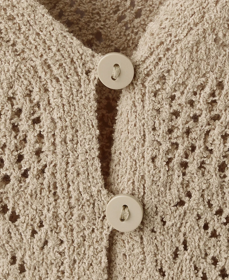 Mango Women's Buttons Crocheted Vest