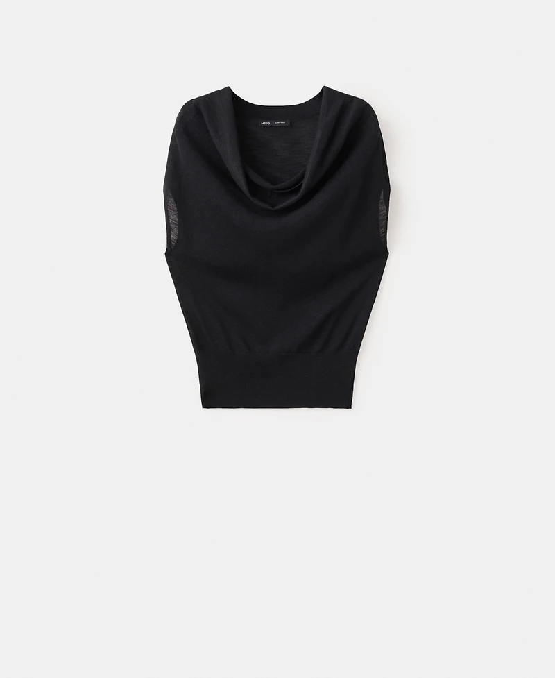 Mango Women's Draped Neck Knitted Sweater