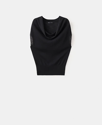 Mango Women's Draped Neck Knitted Sweater