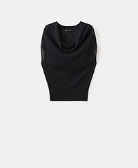 Mango Women's Draped Neck Knitted Sweater