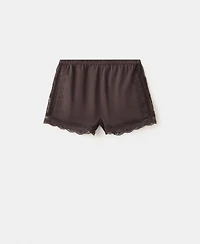 Mango Women's Lace Detail Straight Shorts