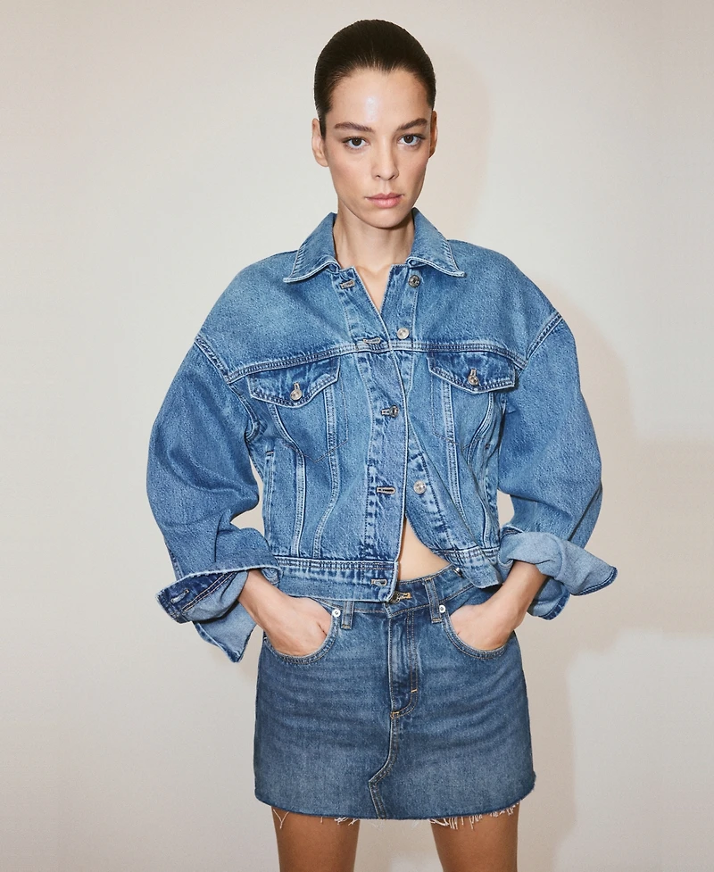 Mango Women's Mid-Rise Denim Skirt