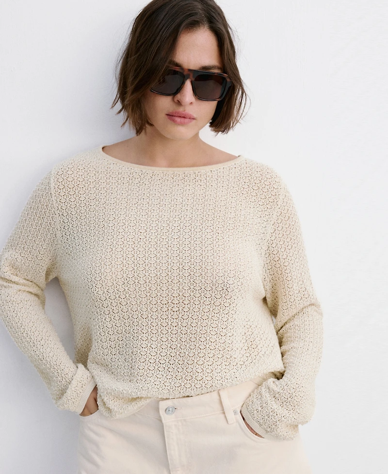 Mango Women's Open-Knit Lurex Sweater