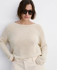 Mango Women's Open-Knit Lurex Sweater