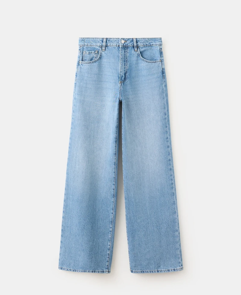 Mango Women's Danila High-Waisted Wide Leg Jeans