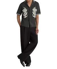 Reiss Men's Folia Floral-Embroidered Knitted Shirt