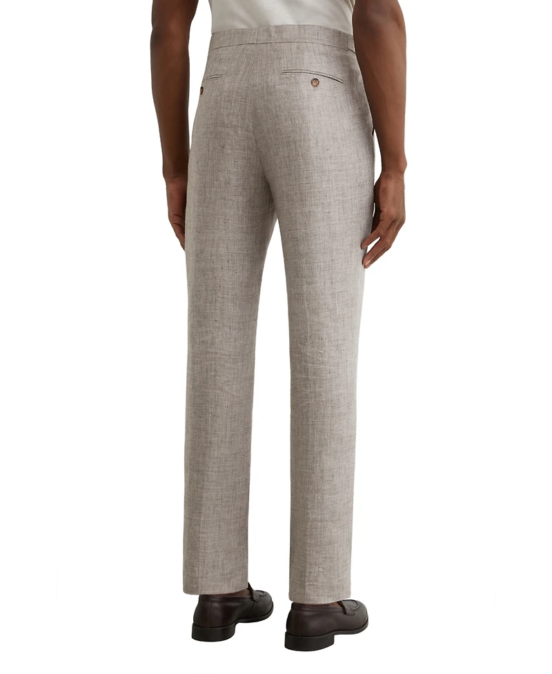 Reiss Men's Amore Linen Tailored-Fit Suit Pants