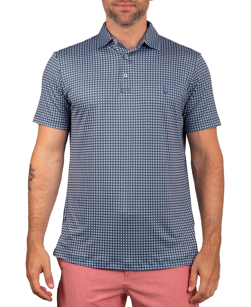 TailorByrd Men's Square Geo Performance Polo