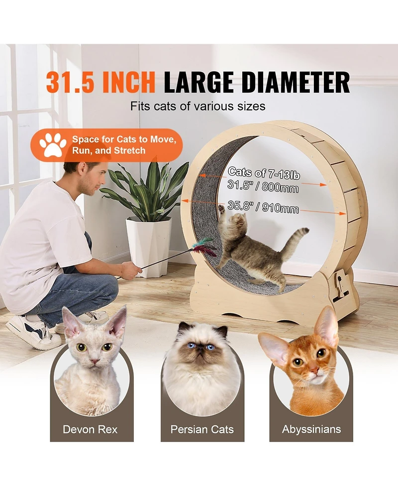 Vevor Cat Exercise Wheel Large Cat Treadmill Wheel for Indoor Cats