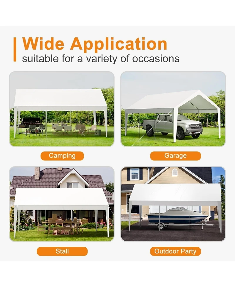 gaomon 10x20feet Heavy Duty Carport Canopy - Portable Garage with Uv Resistant and Waterproof Roof, Tarp Shelter for Cars, Trucks