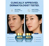 Lovery Korean Skincare Hyaluronic Collagen Day and Night Cream Set -Brightening and Hydration for Face