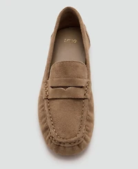 Mango Women's Suede Penny Loafers