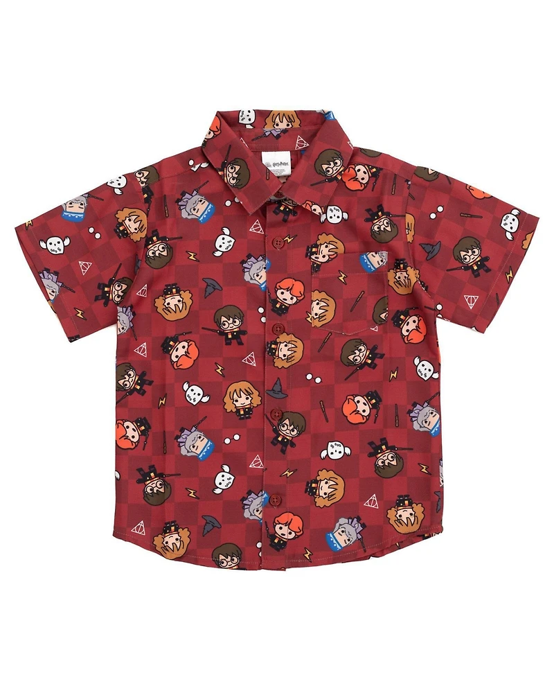 Harry Potter Boys' Short Sleeve Button Down Shirt