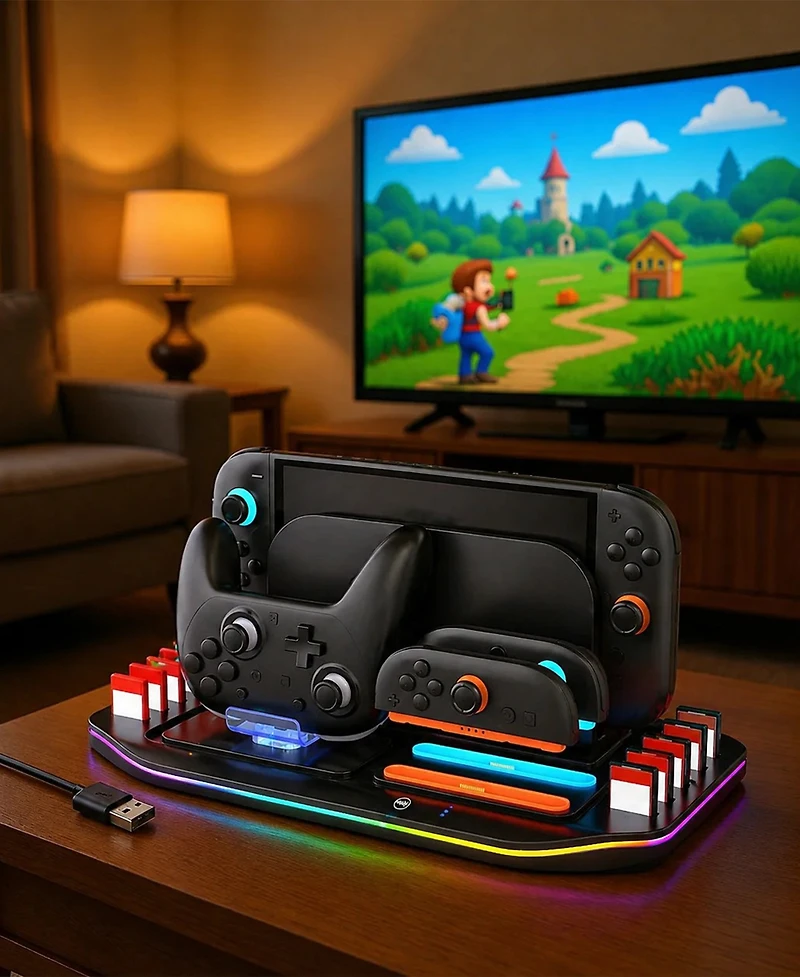 Sonicgrace Rgb Organizer Station Charging Dock for Nintendo Switch 2
