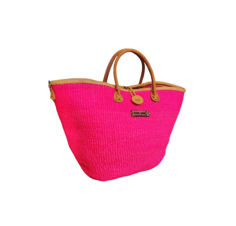 Sawa Sawa Harvest Glow Handmade Sisal Straw Medium Tote Purse