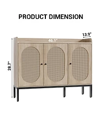 Homfan Rattan Shoe Cabinet with 3 Flip Doors – 8-Tier Freestanding Shoe Storage with Adjustable Shelves, Large Capacity Organizer