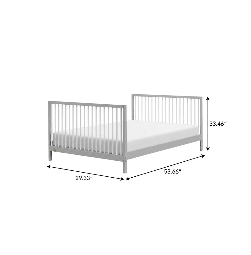 Graco Teddi 5-in-1 Convertible Crib with Drawer - Pebble Gray and White