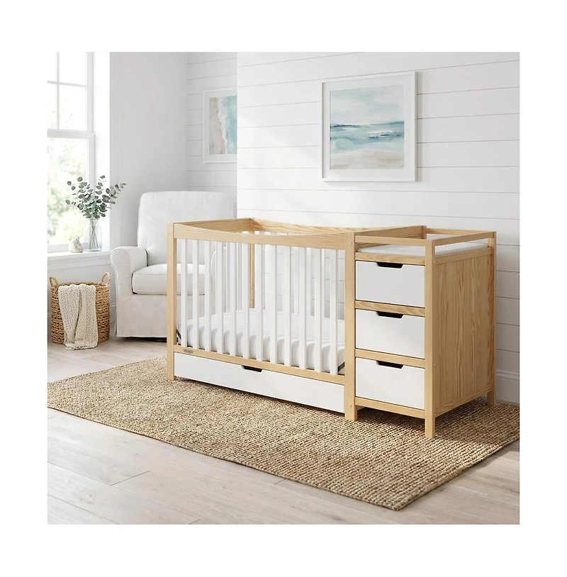 Graco Remi All-in-One Convertible Crib with Drawer and Changer (Gray)