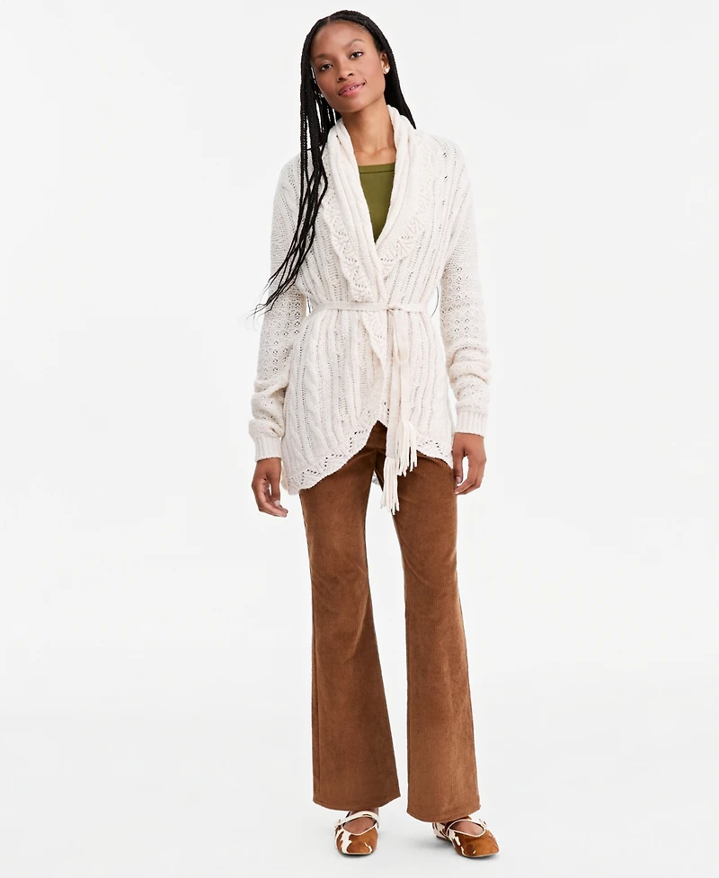 And Now This Women's Petite Tie-Waist Pointelle Cardigan, Macy's Exclusive