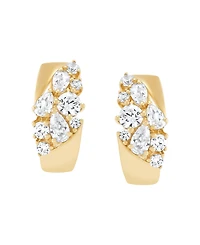 Macy's Lab-Grown White Sapphire (1-7/8 ct. t.w.) Hoop Earrings in 14k Yellow Gold-Plated Sterling Silver