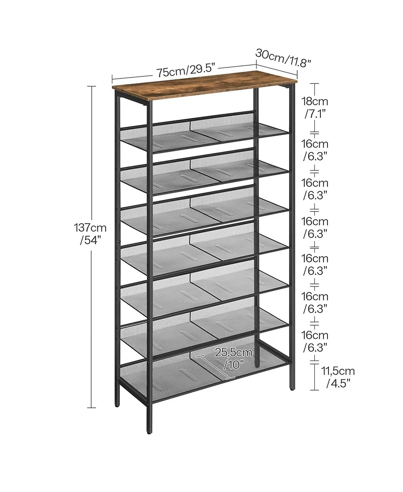 Slickblue 8-Tier Shoe Rack 29.5" with Large Storage Capacity