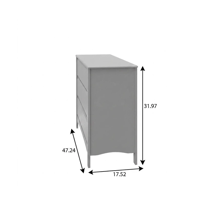 Graco Noah 6 Drawer Double Dresser (Pebble Gray)