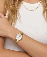 Adornia Women's Gold Classic White Face Watch