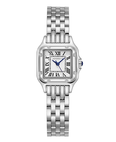 Adornia Women's Silver Paris White Face Watch