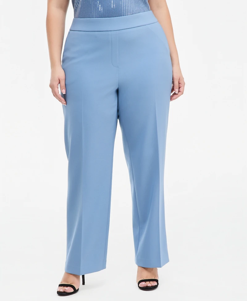 Anne Klein Plus Wide-Leg Pull-On Pants
