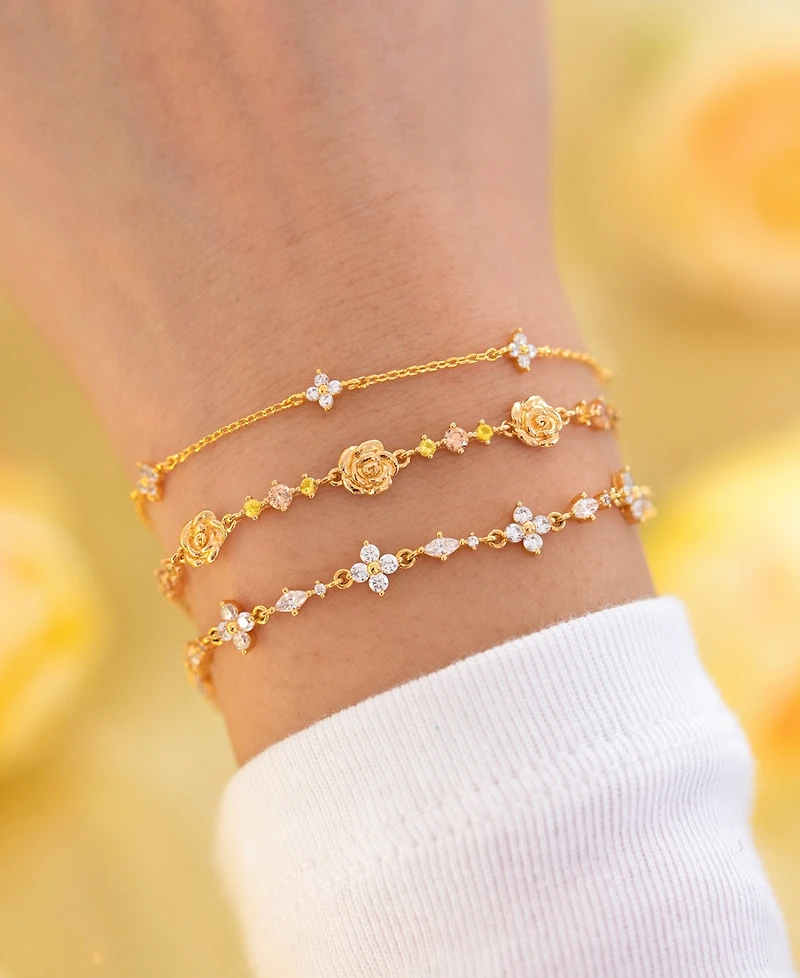 Girls Crew Crystal Disney Beauty The Beast Enchanted Rose Bracelet