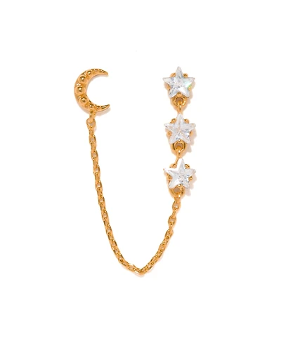 Girls Crew Crystal Lunar Link Double Stud Earrings
