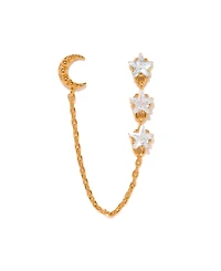 Girls Crew Crystal Lunar Link Double Stud Earrings