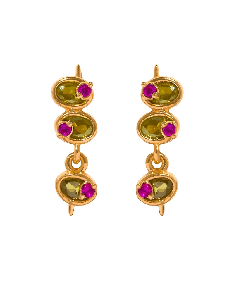 Girls Crew Crystal Mini Olive Stud Earrings