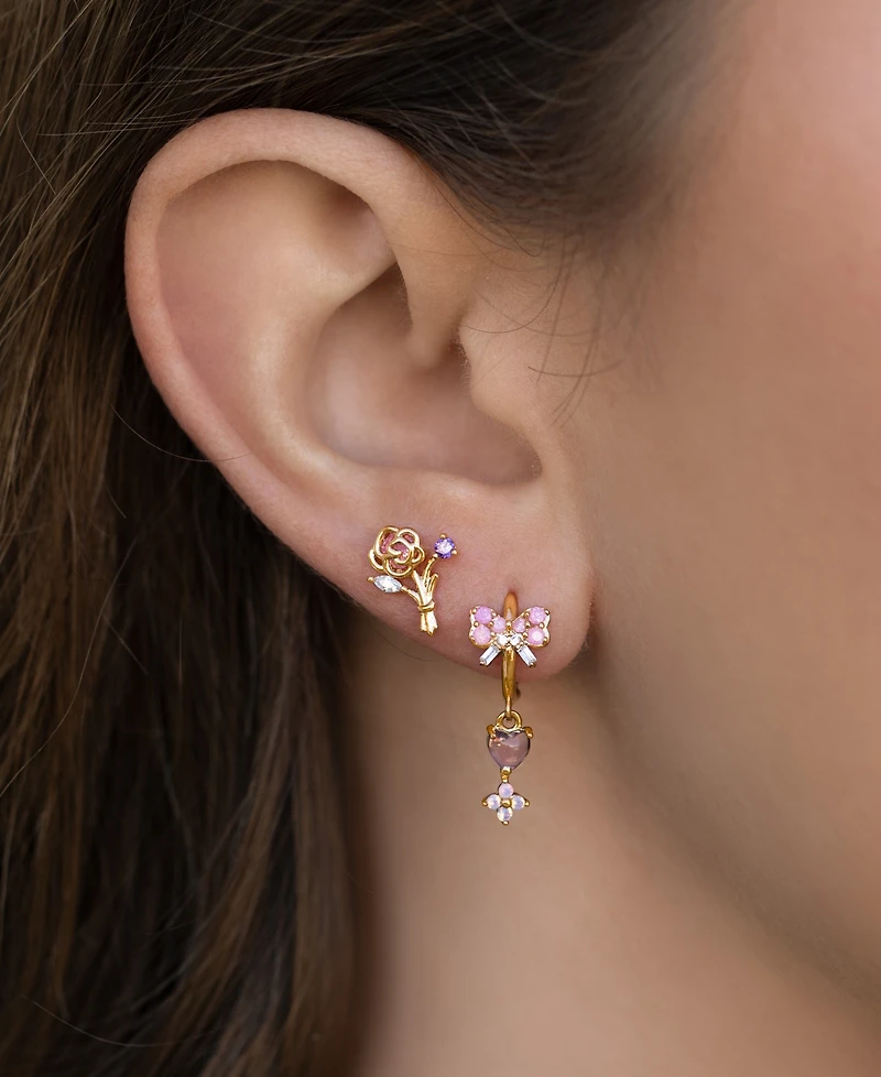 Girls Crew Crystal Rose All Day Stud Earrings Set