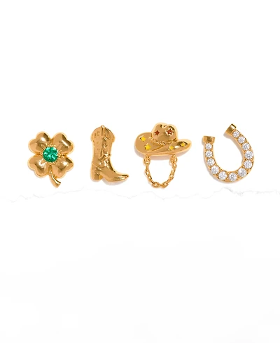 Girls Crew Crystal Western Charm Stud Earrings Set