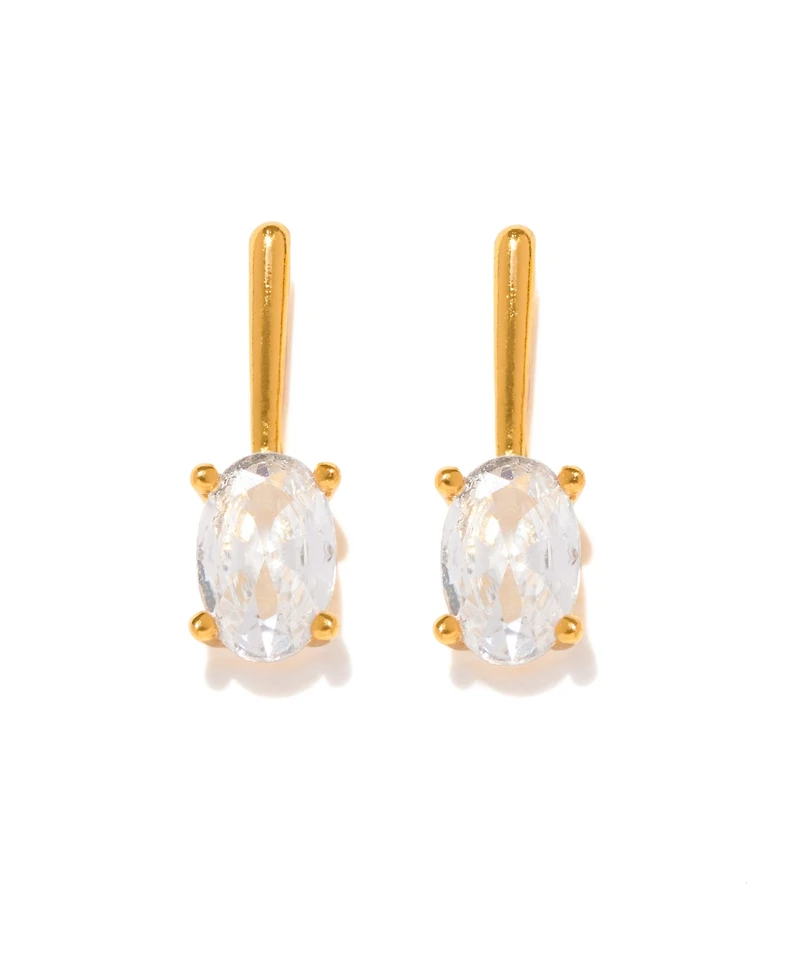 Girls Crew Crystal Cancun Oval Bar Stud Earrings