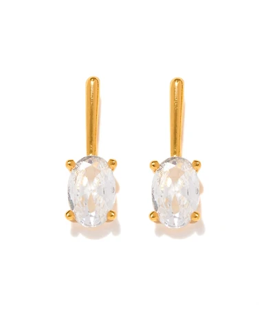 Girls Crew Crystal Cancun Oval Bar Stud Earrings