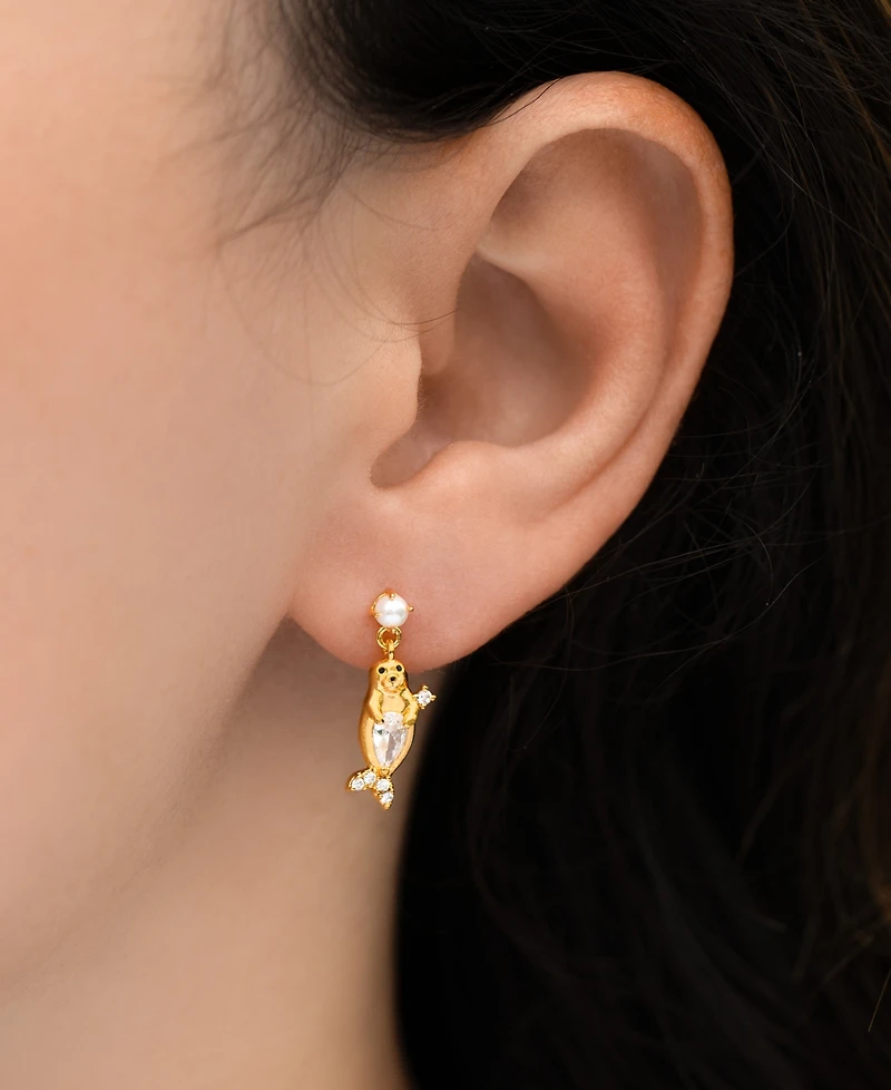 Girls Crew Crystal Seal Dangle Earrings