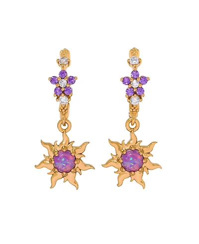 Girls Crew Crystal Disney Princess Tangled Corona's Crest Hoop Earrings