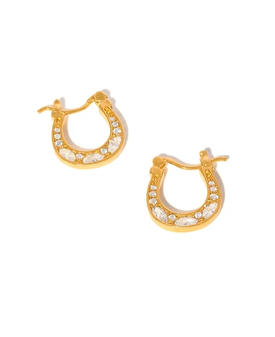 Girls Crew Crystal Horseshoe Hoop Earrings