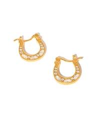 Girls Crew Crystal Horseshoe Hoop Earrings