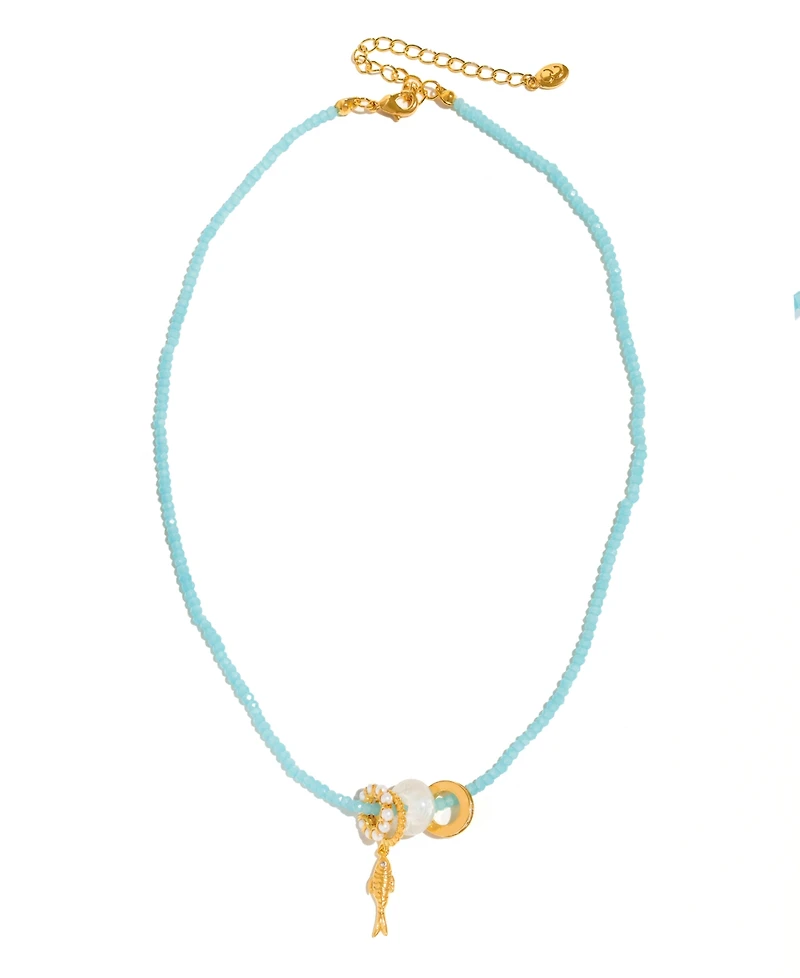 Girls Crew Crystal Fish Out of Water Beaded Necklace