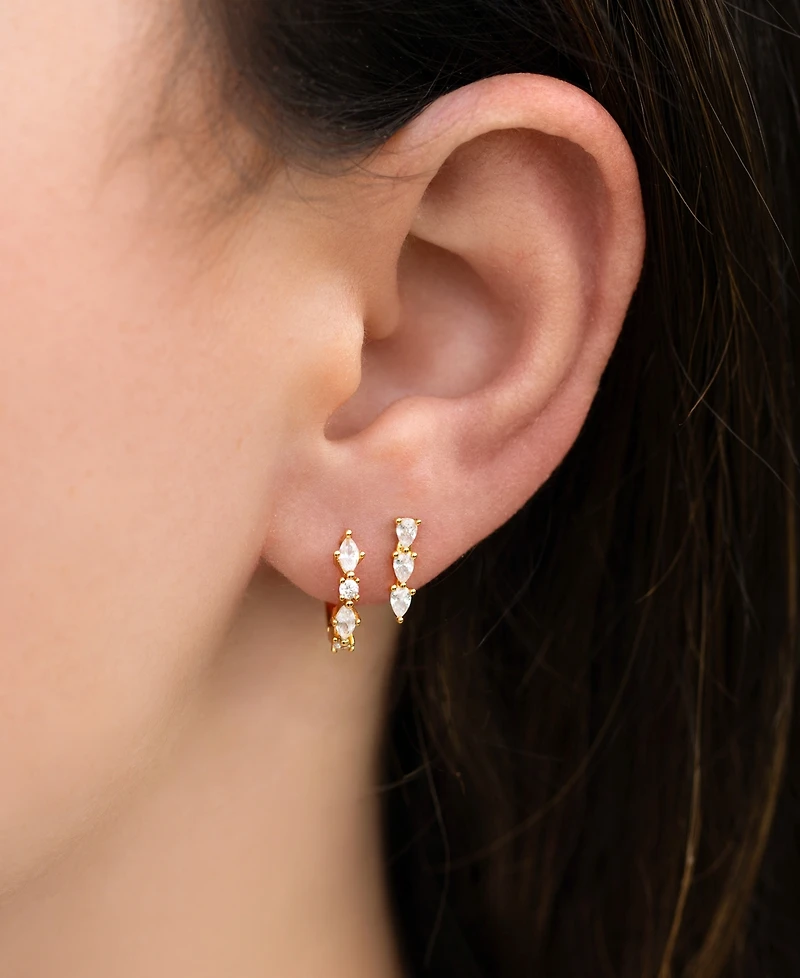 Girls Crew Gold-Plated Crystal Capri Earring Set