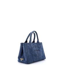 Pre-Owned Prada Mini Canapa Convertible Tote Denim
