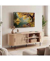 Slickblue Mid-Century Curved Tv Stand for TVs up to 60 Inches
