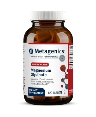 Metagenics Magnesium Glycinate 100mg Highly Absorbable Magnesium Supplement For Sleep Bone Heart Nerve Health Non Gmo Gluten Free 120 Tablets