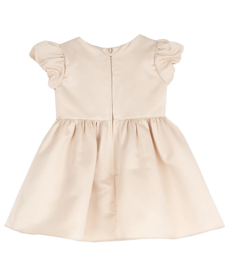 Rare Editions Toddler Girls' 2T-4T Satin Bow Bodice Bubble Sleeve Dress