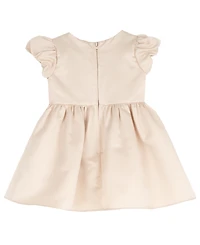 Rare Editions Toddler Girls' 2T-4T Satin Bow Bodice Bubble Sleeve Dress