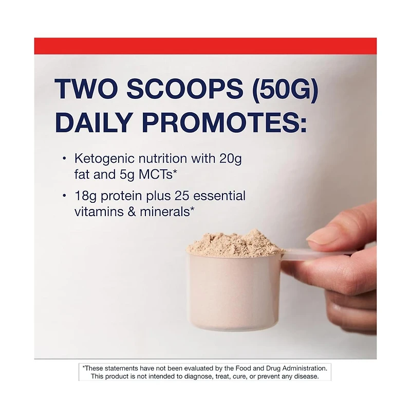 Metagenics Ketogenic Shake Keto Protein Powder Low Carb, Sugar Free, Gluten Free Meal Replacement 25 Vitamins Chocolate 14 Servings