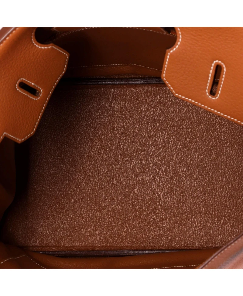 Pre-Owned HERMES Birkin 35 Handbag Brown Clemence with Gold Hardware